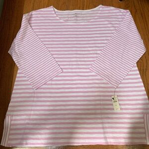 Talbots- Pink and White Striped Women’s Tunic/Top- NWT